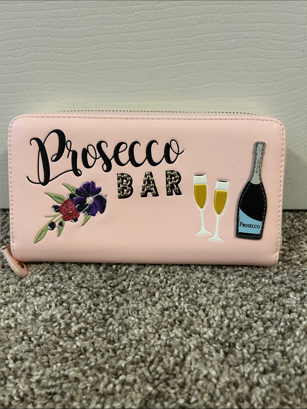 Prosecco Bar Pink Zip Wallet - Unbranded - Picture 1 of 6